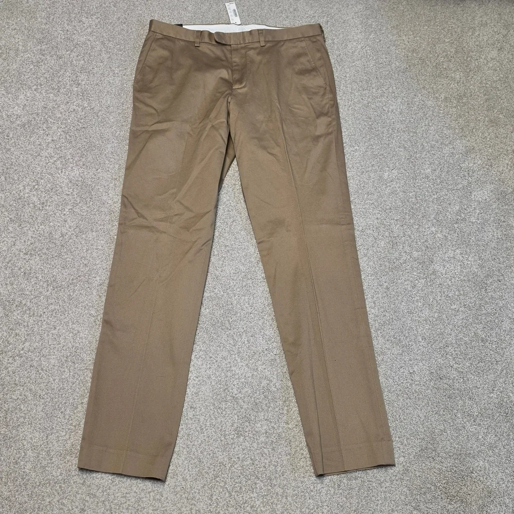 J.Crew Bowery Slim Stretch Dress Pants Mens 34x34 Khaki Tan F4031 NEW - Picture 4 of 10